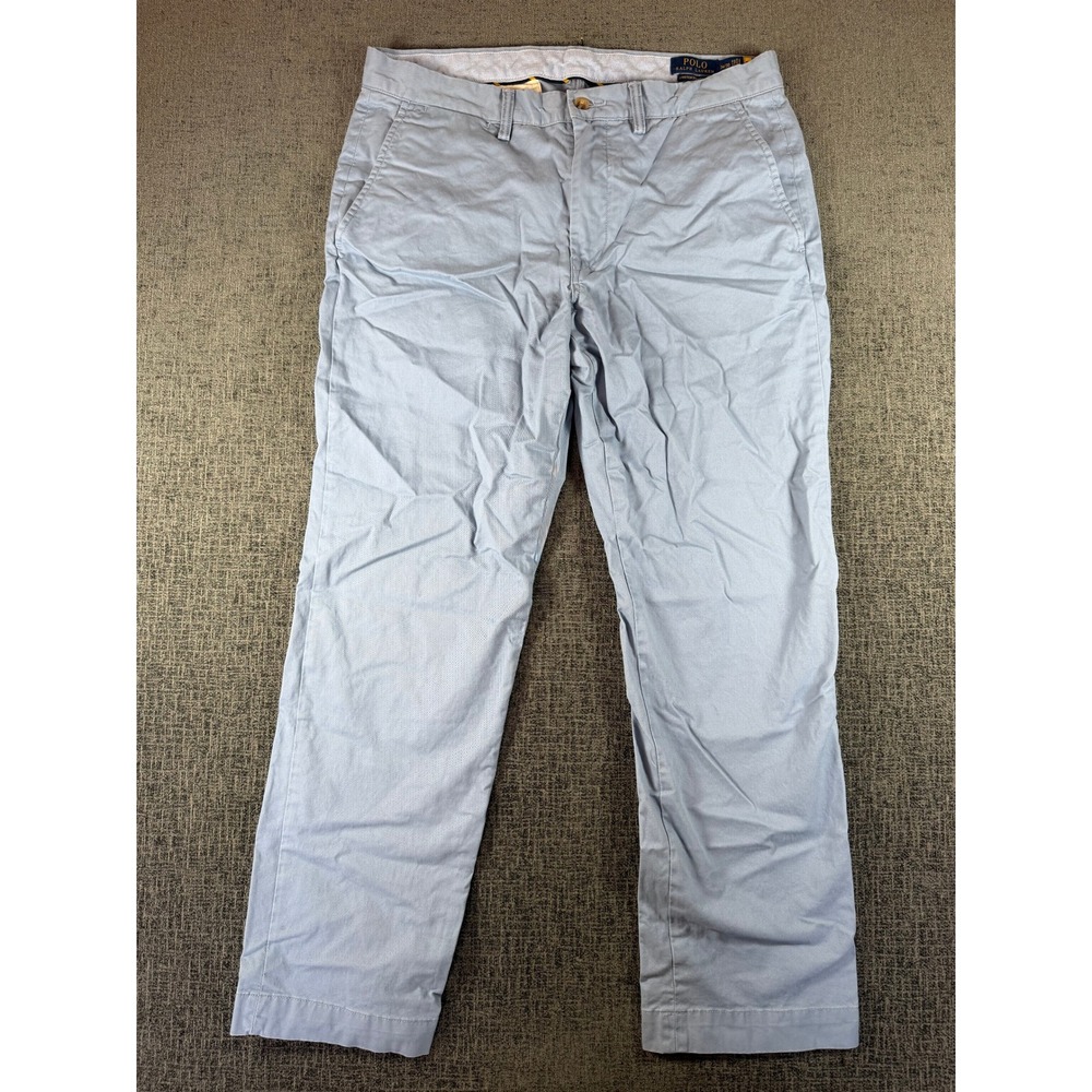 Polo Ralph Lauren Mens Light Blue Stretch Straight Fit Chino Pants 34x30